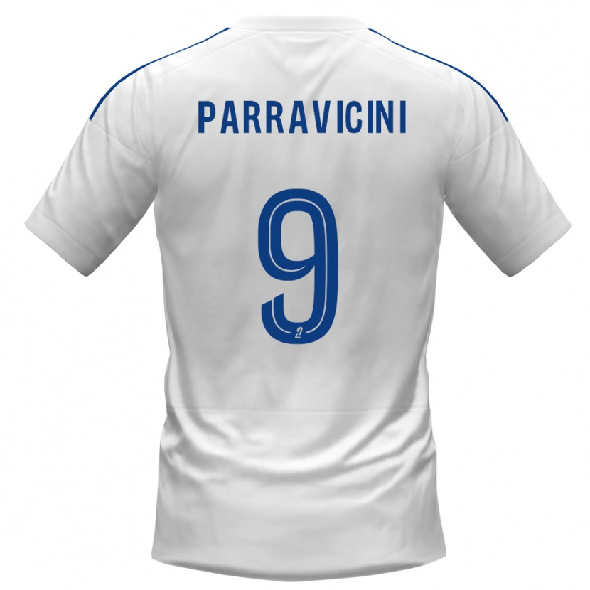 Danxen Barn Nicolas Parravicini #9 Vit Blå Bortatröja Matchtröjor 2025/26 Tröjor T-Tröja