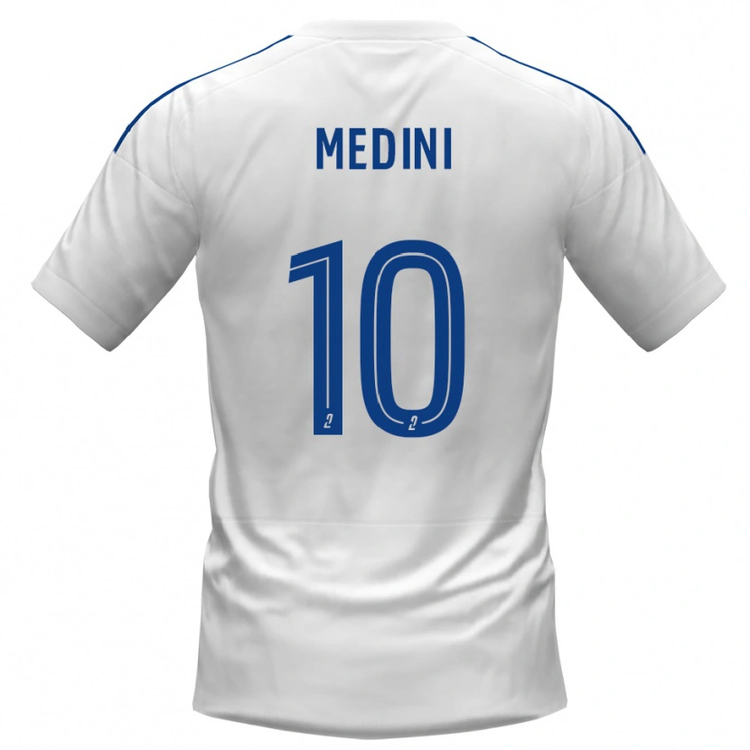 Danxen Barn Issa Medini #10 Vit Blå Bortatröja Matchtröjor 2025/26 Tröjor T-Tröja