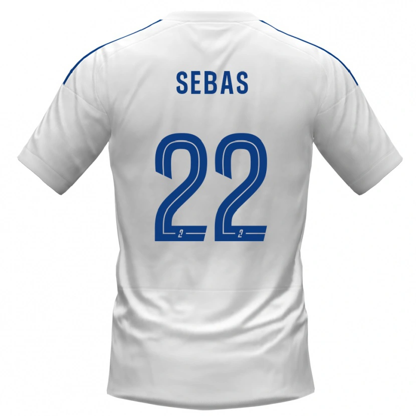 Danxen Barn Jérémy Sebas #22 Vit Blå Bortatröja Matchtröjor 2025/26 Tröjor T-Tröja