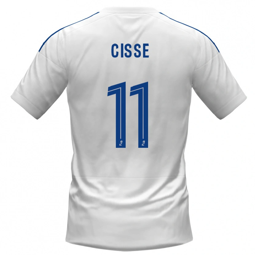 Danxen Barn Lamine Cissé #11 Vit Blå Bortatröja Matchtröjor 2025/26 Tröjor T-Tröja