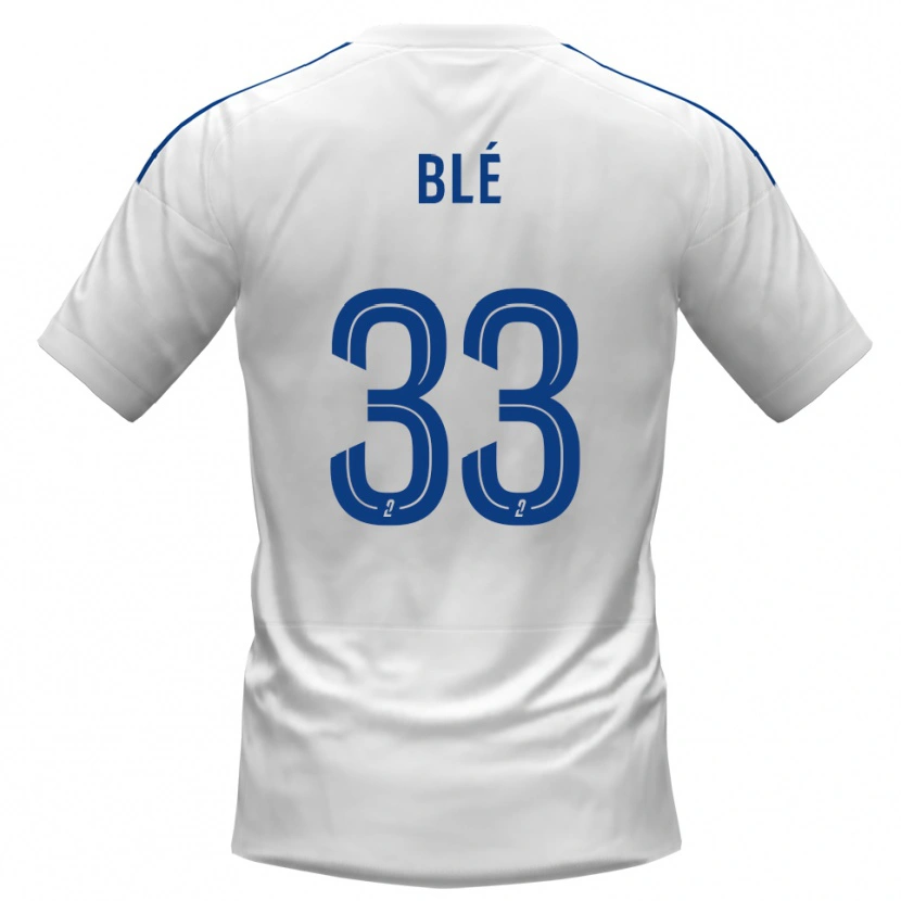 Danxen Barn Maxime Blé #33 Vit Blå Bortatröja Matchtröjor 2025/26 Tröjor T-Tröja