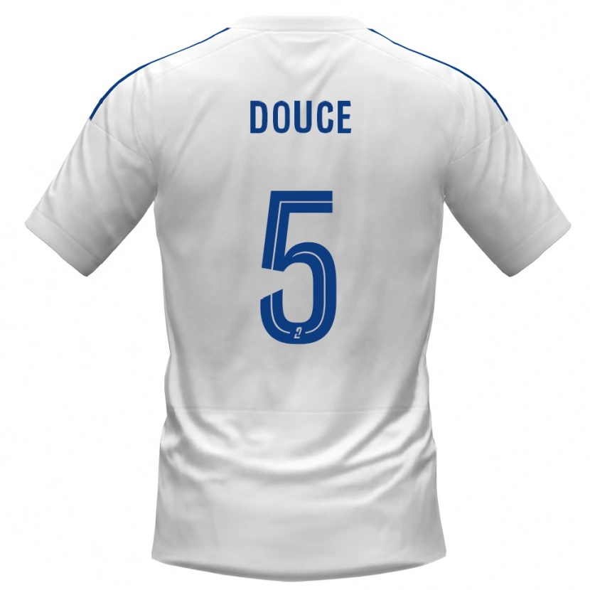 Danxen Barn Nassim Douce #5 Vit Blå Bortatröja Matchtröjor 2025/26 Tröjor T-Tröja