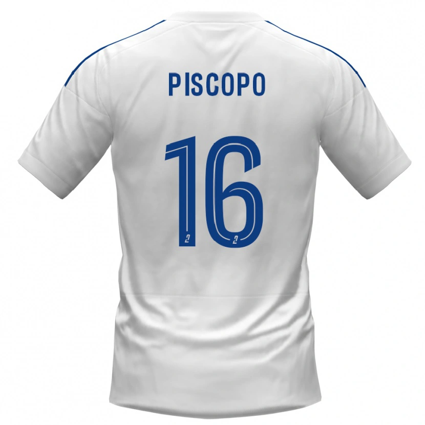 Danxen Barn Ange Piscopo #16 Vit Blå Bortatröja Matchtröjor 2025/26 Tröjor T-Tröja