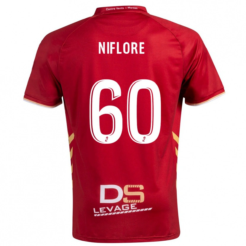 Danxen Barn Mathys Niflore #60 Burgundy Guld Bortatröja Matchtröjor 2025/26 Tröjor T-Tröja