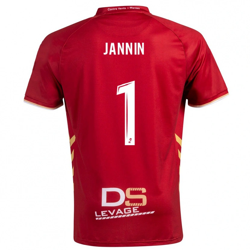 Danxen Barn Elouann Jannin #1 Burgundy Guld Bortatröja Matchtröjor 2025/26 Tröjor T-Tröja