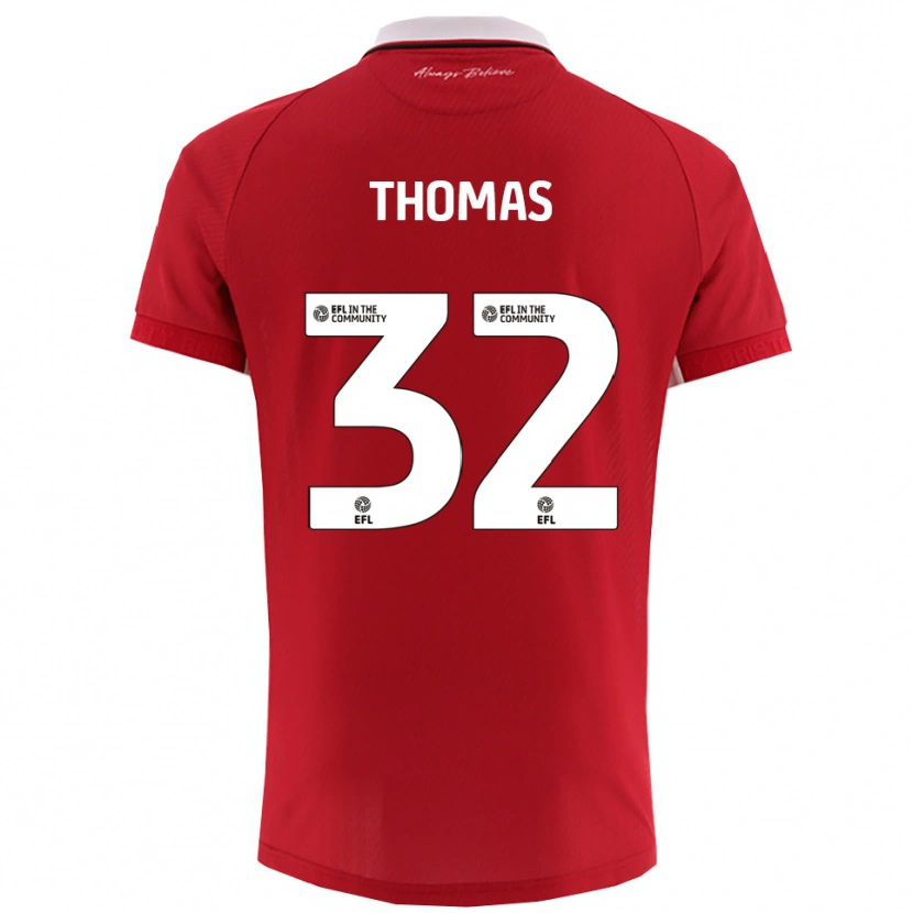 Danxen Män Lewis Thomas #32 Rött Vitt Hemmatröja Matchtröjor 2025/26 Tröjor T-Tröja
