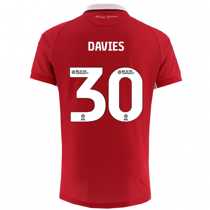 Danxen Män Yasmin Davies #30 Rött Vitt Hemmatröja Matchtröjor 2025/26 Tröjor T-Tröja
