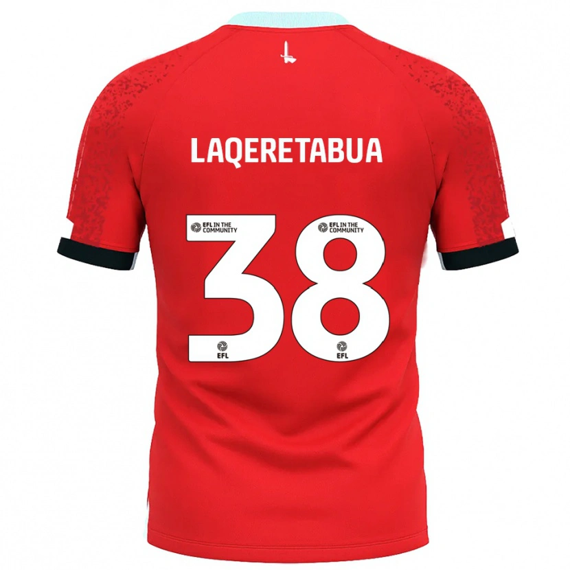 Danxen Män Josh Laqeretabua #38 Röd Vit Hemmatröja Matchtröjor 2025/26 Tröjor T-Tröja