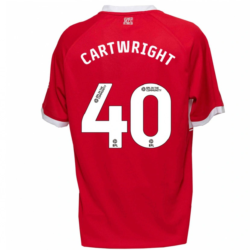 Danxen Män Finlay Cartwright #40 Röd Vit Hemmatröja Matchtröjor 2025/26 Tröjor T-Tröja