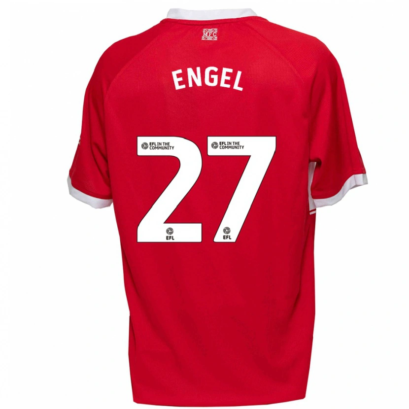 Danxen Män Lukas Engel #27 Röd Vit Hemmatröja Matchtröjor 2025/26 Tröjor T-Tröja