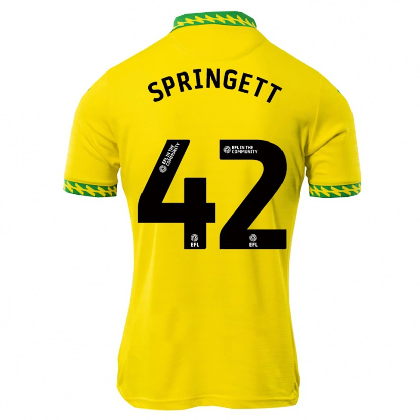 Danxen Män Tony Springett #42 Vit Grön Hemmatröja Matchtröjor 2025/26 Tröjor T-Tröja