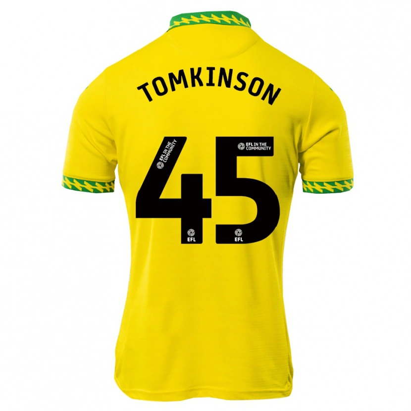 Danxen Män Jonathan Tomkinson #45 Vit Grön Hemmatröja Matchtröjor 2025/26 Tröjor T-Tröja