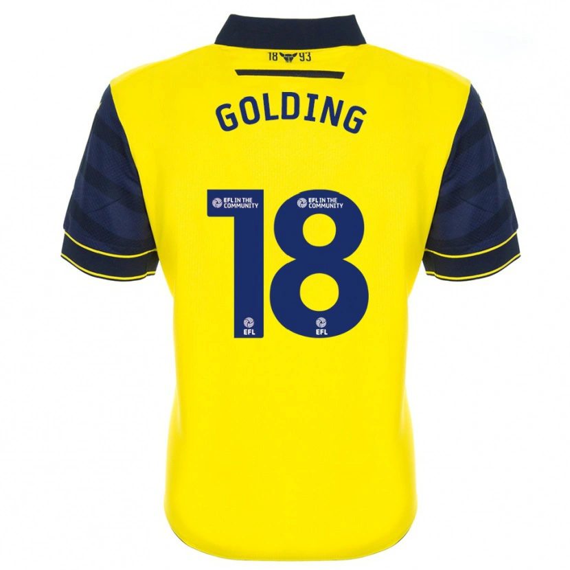 Danxen Män James Golding #18 Gul Marin Hemmatröja Matchtröjor 2025/26 Tröjor T-Tröja
