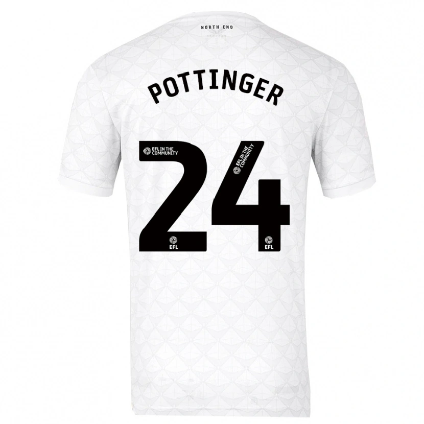 Danxen Män Kaya Pottinger #24 Vit Röd Hemmatröja Matchtröjor 2025/26 Tröjor T-Tröja