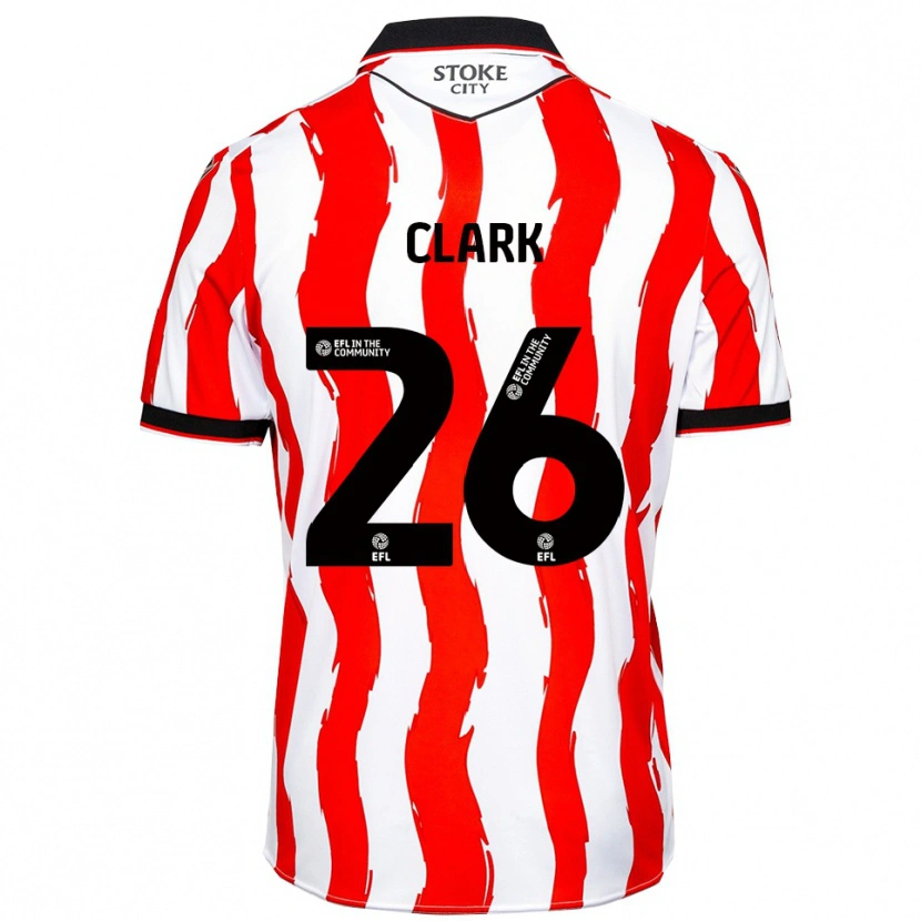 Danxen Män Ciaran Clark #26 Vit Röd Hemmatröja Matchtröjor 2025/26 Tröjor T-Tröja