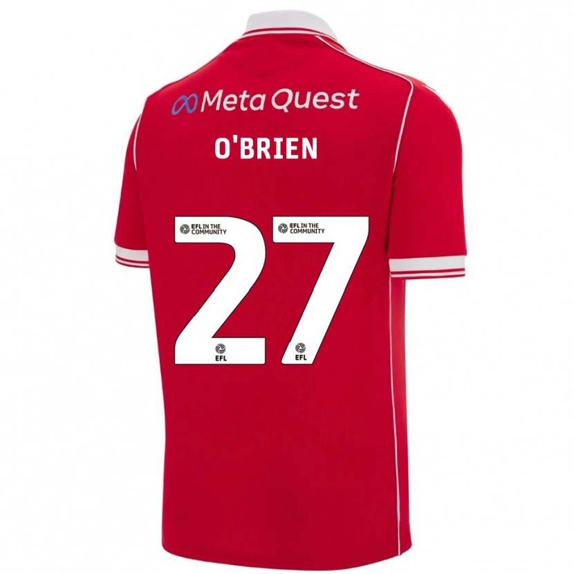 Danxen Män Lewis O'brien #27 Röd Vit Hemmatröja Matchtröjor 2025/26 Tröjor T-Tröja