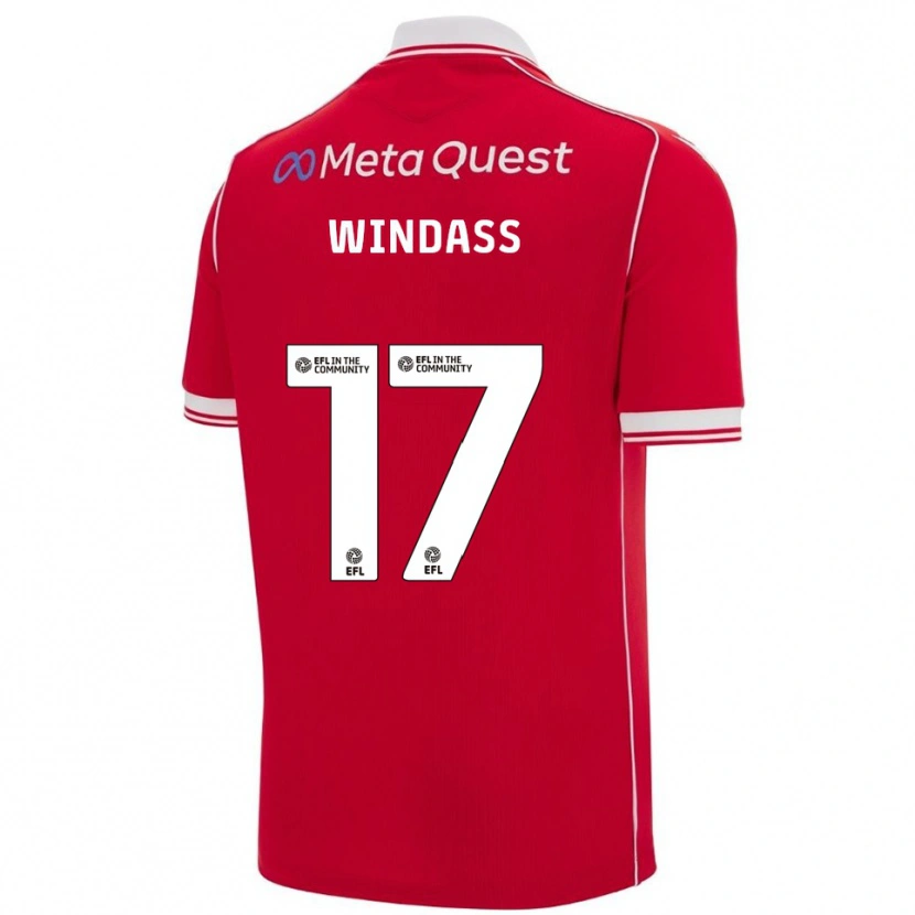 Danxen Män Josh Windass #17 Röd Vit Hemmatröja Matchtröjor 2025/26 Tröjor T-Tröja