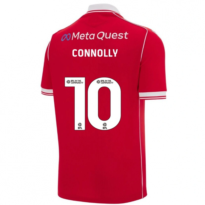 Danxen Män Anthony Connolly #10 Röd Vit Hemmatröja Matchtröjor 2025/26 Tröjor T-Tröja