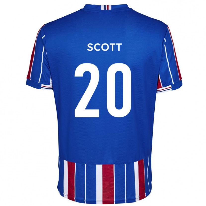 Danxen Män Cedwyn Scott #20 Blå Röd Vit Hemmatröja Matchtröjor 2025/26 Tröjor T-Tröja