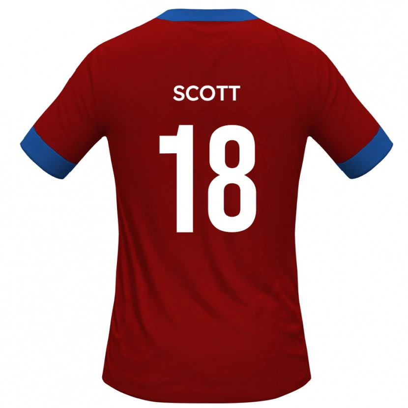 Danxen Män Oliver Scott #18 Rött Blått Hemmatröja Matchtröjor 2025/26 Tröjor T-Tröja