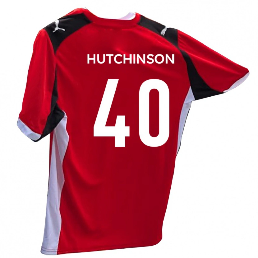 Danxen Män Luke Hutchinson #40 Röd Vit Hemmatröja Matchtröjor 2025/26 Tröjor T-Tröja