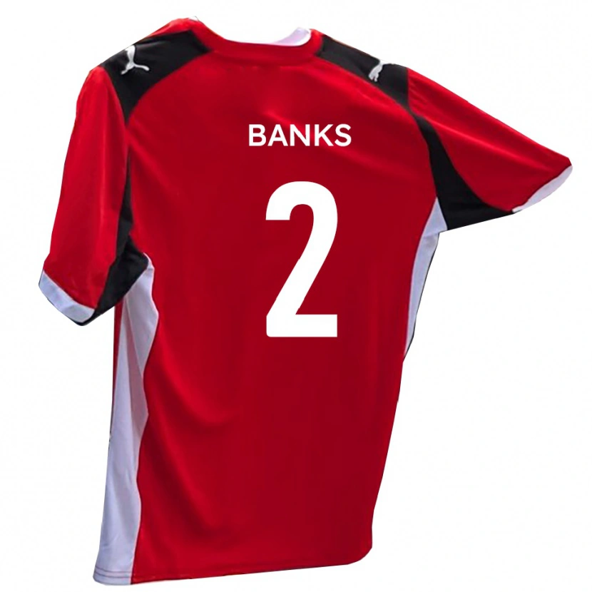 Danxen Män Lewis Banks #2 Röd Vit Hemmatröja Matchtröjor 2025/26 Tröjor T-Tröja