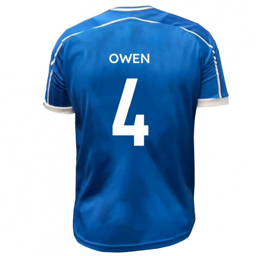 Danxen Män Nathaniel Owen #4 Blå Vit Hemmatröja Matchtröjor 2025/26 Tröjor T-Tröja