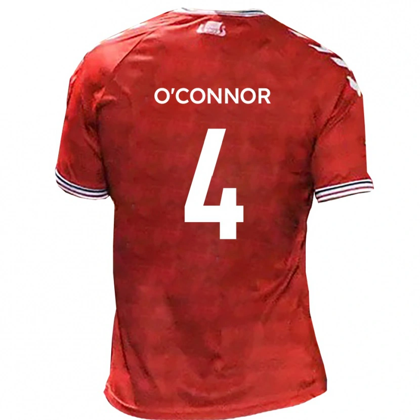 Danxen Män Darragh O'connor #4 Röd Vit Hemmatröja Matchtröjor 2025/26 Tröjor T-Tröja