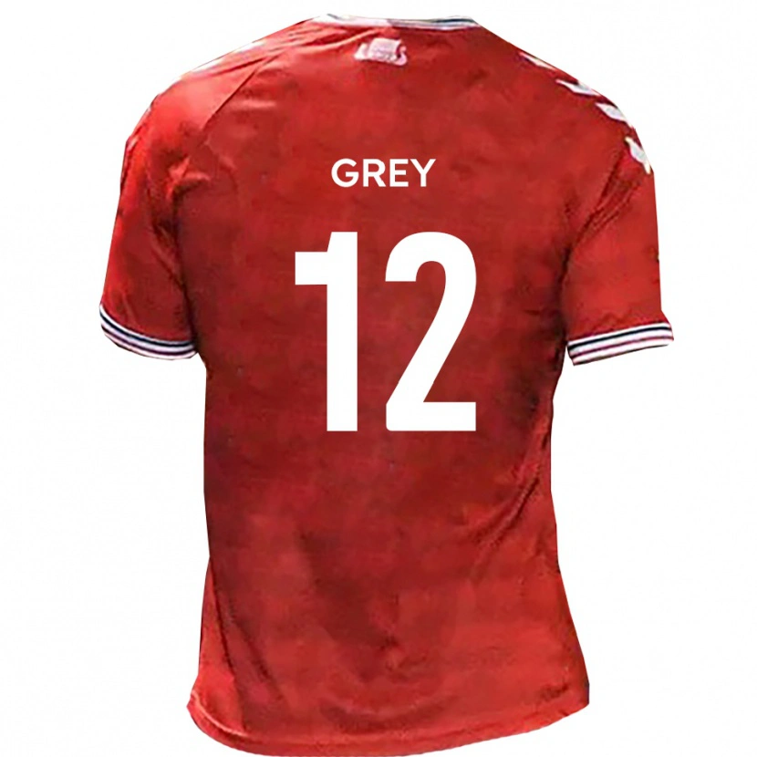 Danxen Män Joe Grey #12 Röd Vit Hemmatröja Matchtröjor 2025/26 Tröjor T-Tröja