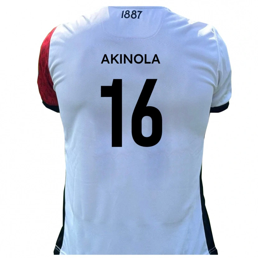 Danxen Män Tunji Akinola #16 Röd Vit Hemmatröja Matchtröjor 2025/26 Tröjor T-Tröja