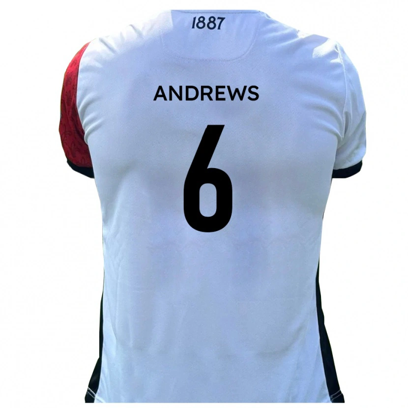 Danxen Män Jamie Andrews #6 Röd Vit Hemmatröja Matchtröjor 2025/26 Tröjor T-Tröja
