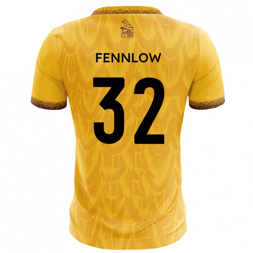 Danxen Män James Fennlow #32 Gult Brunt Hemmatröja Matchtröjor 2025/26 Tröjor T-Tröja