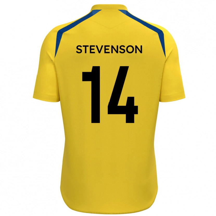 Danxen Män Bradley Stevenson #14 Gul Blå Hemmatröja Matchtröjor 2025/26 Tröjor T-Tröja