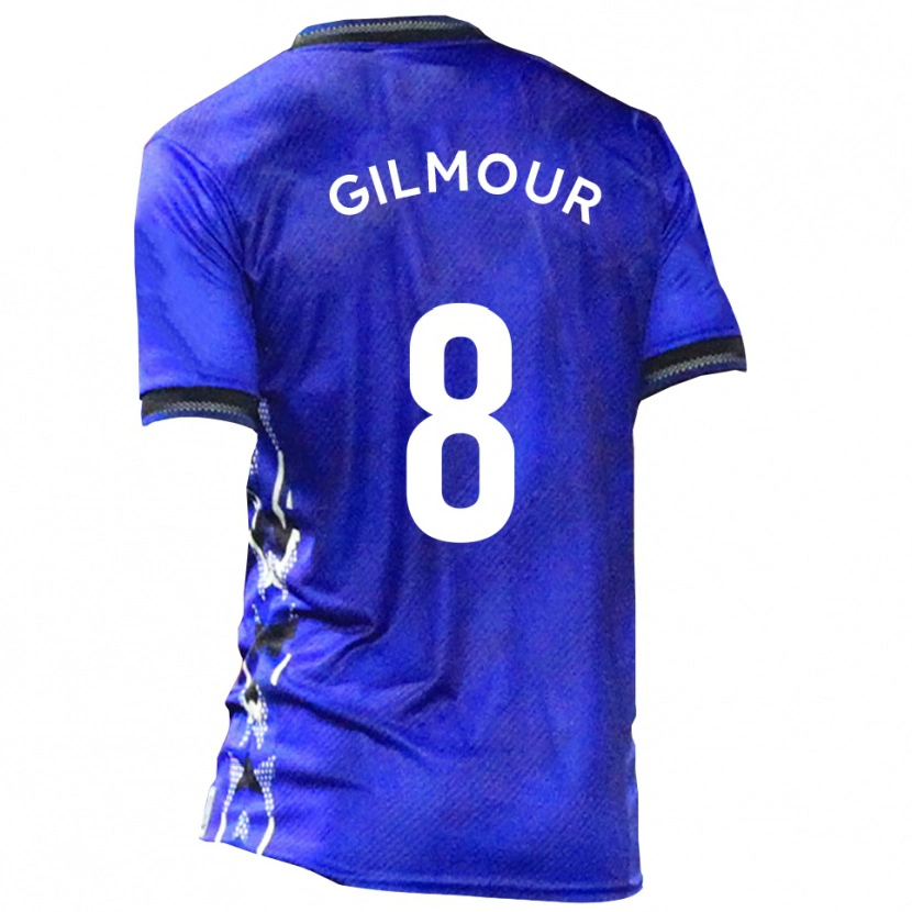 Danxen Män Harvey Gilmour #8 Blå Vit Hemmatröja Matchtröjor 2025/26 Tröjor T-Tröja