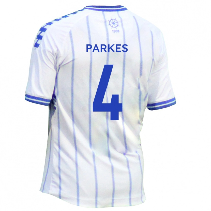 Danxen Män Tom Parkes #4 Vit Blå Hemmatröja Matchtröjor 2025/26 Tröjor T-Tröja