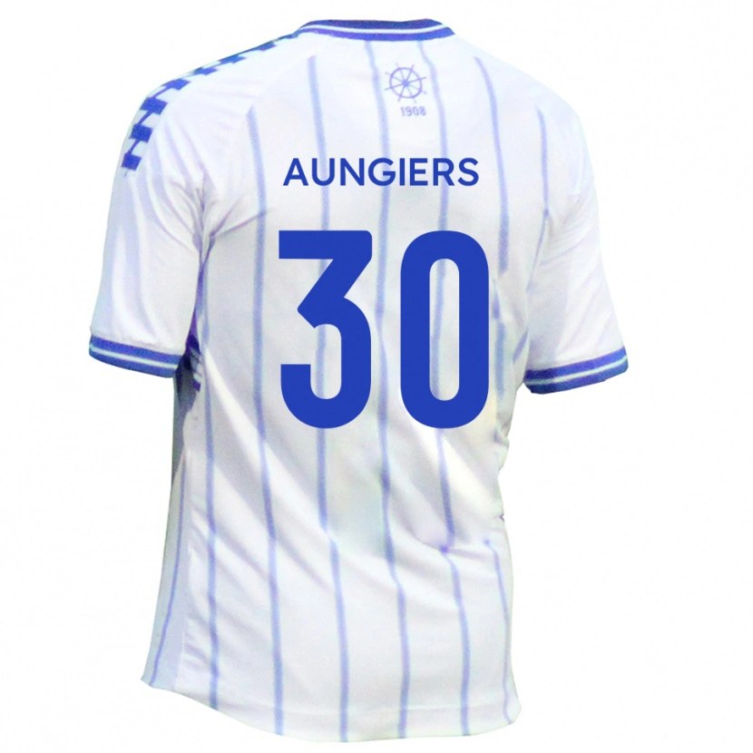Danxen Män Joe Aungiers #30 Vit Blå Hemmatröja Matchtröjor 2025/26 Tröjor T-Tröja