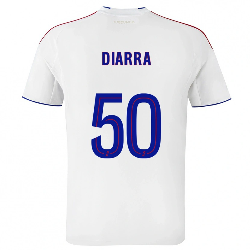 Danxen Män Lassine Diarra #50 Vit Röd Hemmatröja Matchtröjor 2025/26 Tröjor T-Tröja