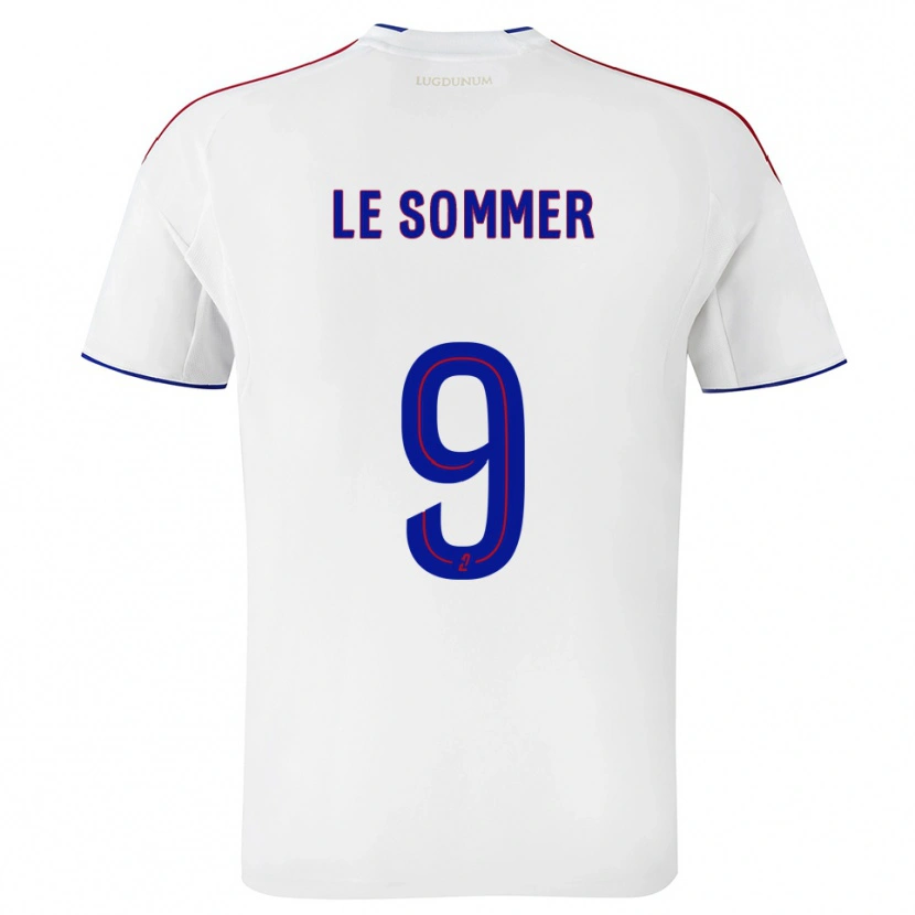 Danxen Män Eugenie Le Sommer #9 Vit Röd Hemmatröja Matchtröjor 2025/26 Tröjor T-Tröja