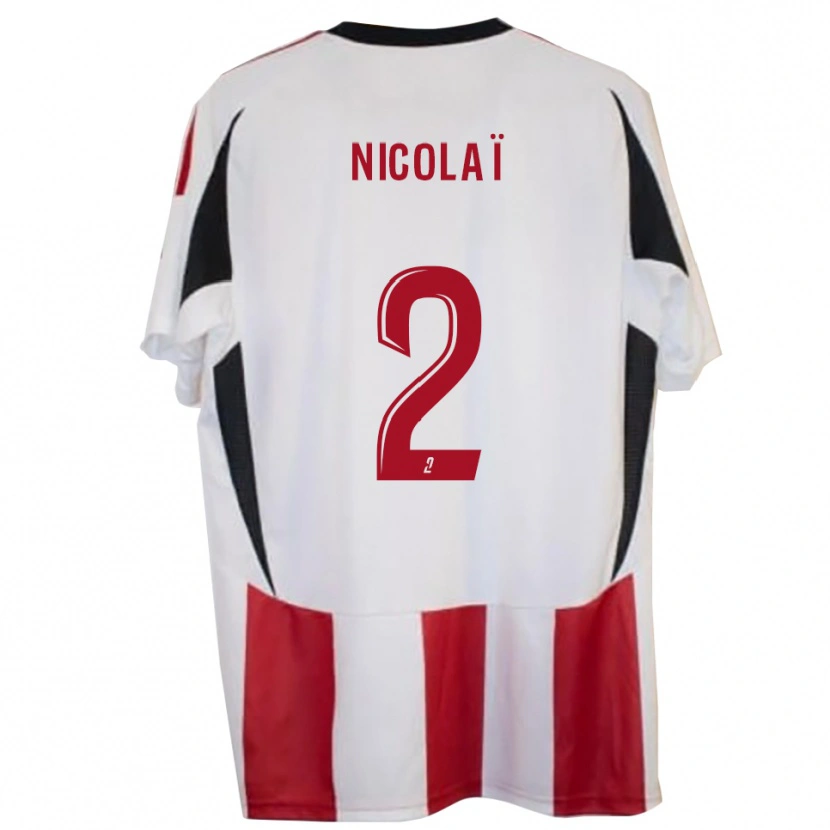 Danxen Män Dominique Nicolaï #2 Röd Blå Hemmatröja Matchtröjor 2025/26 Tröjor T-Tröja