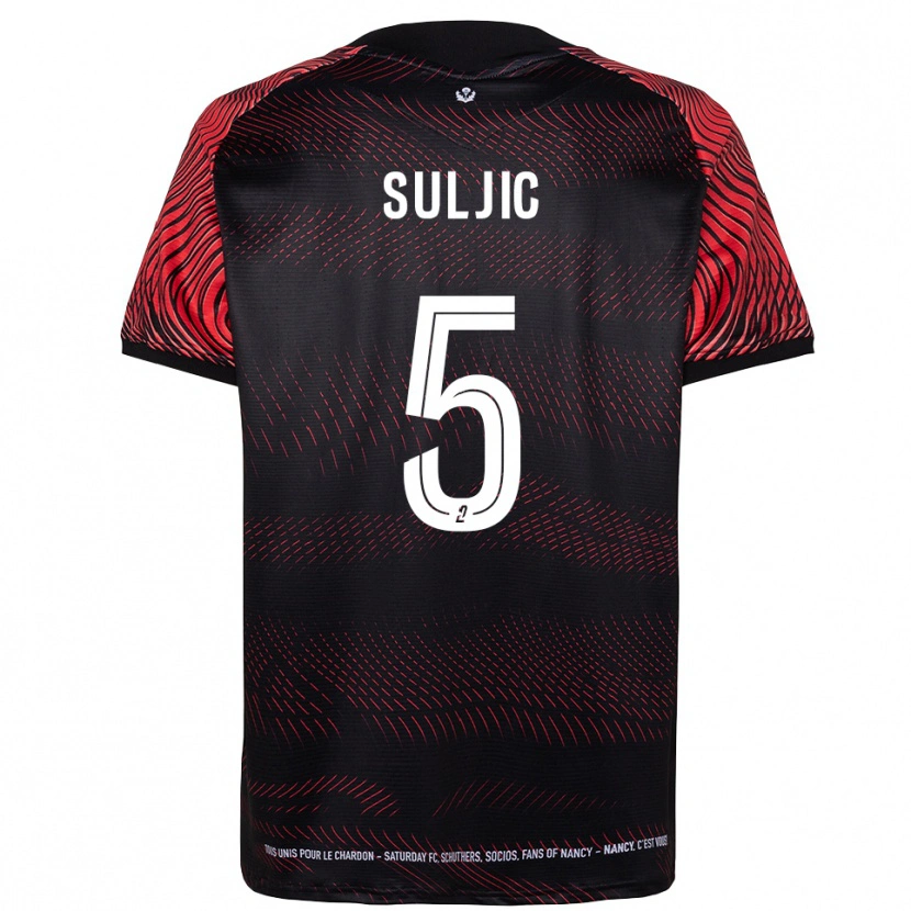 Danxen Män Cazim Suljic #5 Vit Röd Hemmatröja Matchtröjor 2025/26 Tröjor T-Tröja