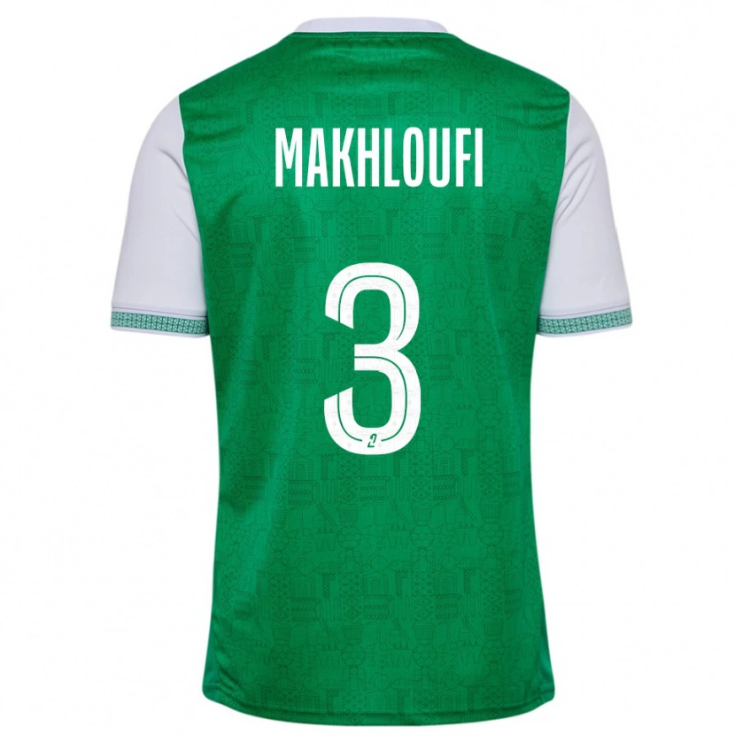 Danxen Män Maedine Makhloufi #3 Grön Vit Hemmatröja Matchtröjor 2025/26 Tröjor T-Tröja