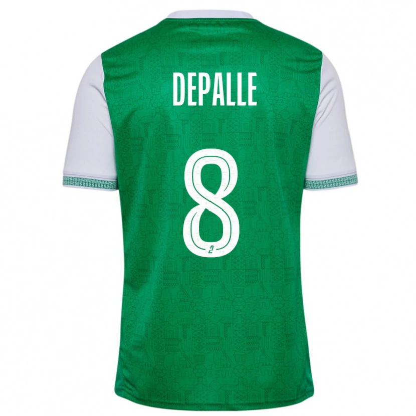 Danxen Män Valentin Depalle #8 Grön Vit Hemmatröja Matchtröjor 2025/26 Tröjor T-Tröja