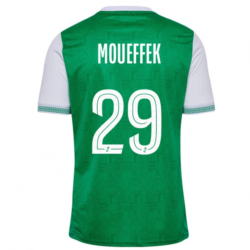 Danxen Män Aïmen Moueffek #29 Grön Vit Hemmatröja Matchtröjor 2025/26 Tröjor T-Tröja