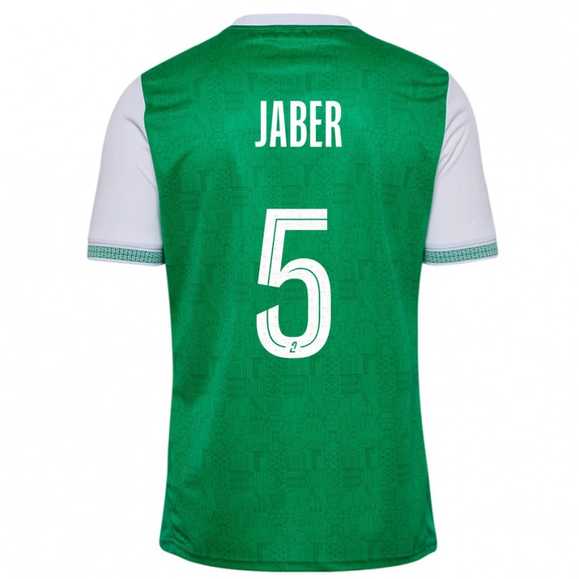 Danxen Män Mahmoud Jaber #5 Grön Vit Hemmatröja Matchtröjor 2025/26 Tröjor T-Tröja