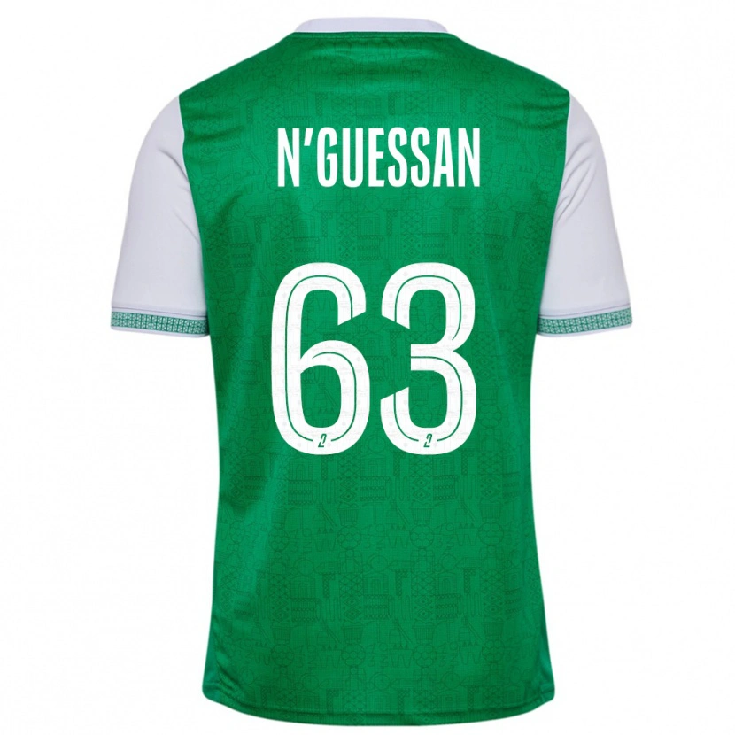 Danxen Män Djylian N'guessan #63 Grön Vit Hemmatröja Matchtröjor 2025/26 Tröjor T-Tröja