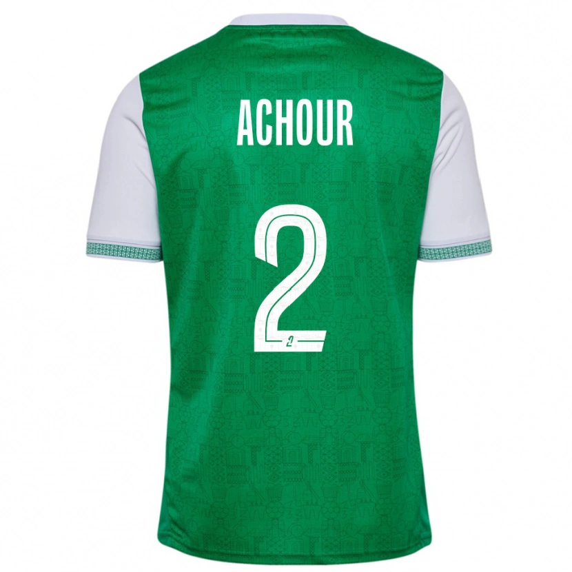 Danxen Män Samy Achour #2 Grön Vit Hemmatröja Matchtröjor 2025/26 Tröjor T-Tröja