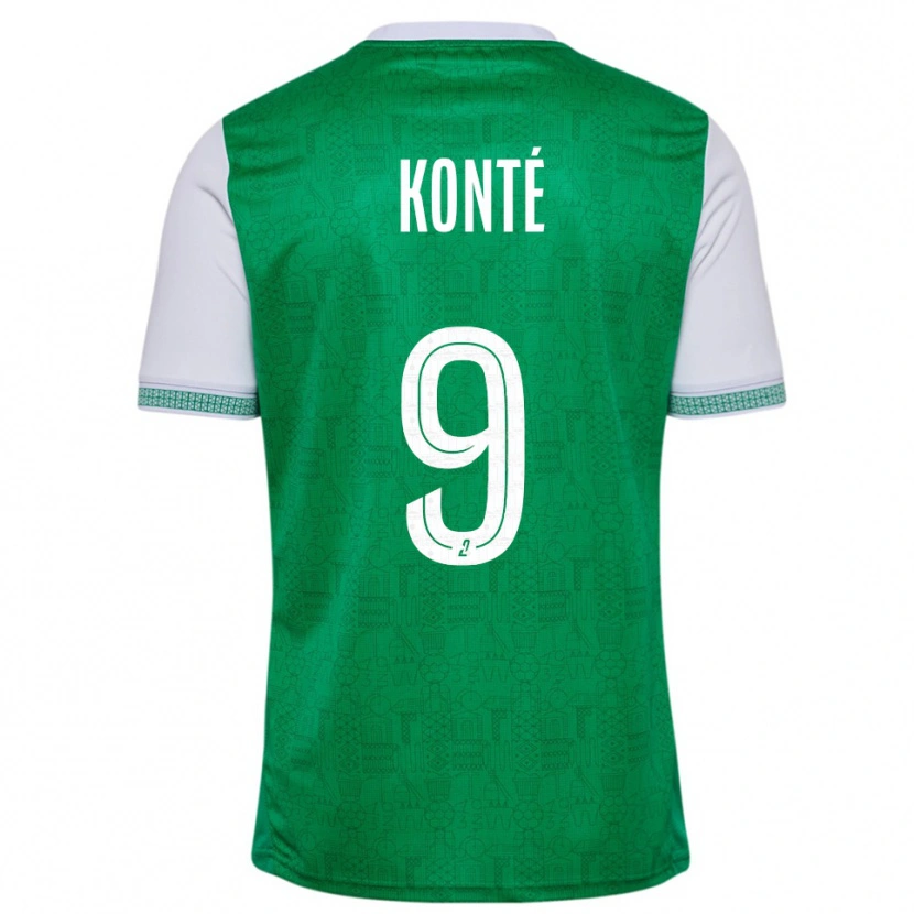 Danxen Män Mamadou Konté #9 Grön Vit Hemmatröja Matchtröjor 2025/26 Tröjor T-Tröja