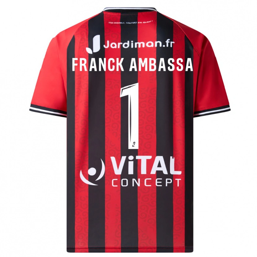 Danxen Män Gaspard Franck Ambassa #1 Röd Svart Hemmatröja Matchtröjor 2025/26 Tröjor T-Tröja