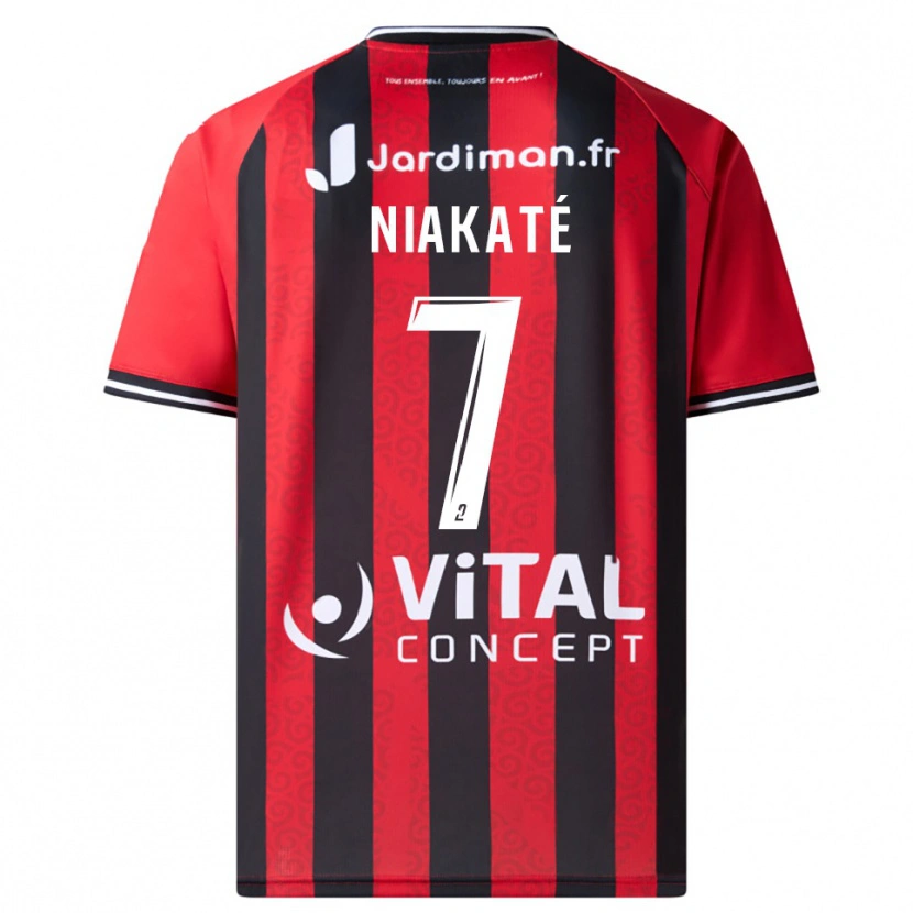 Danxen Män Abdoulaye Niakaté #7 Röd Svart Hemmatröja Matchtröjor 2025/26 Tröjor T-Tröja