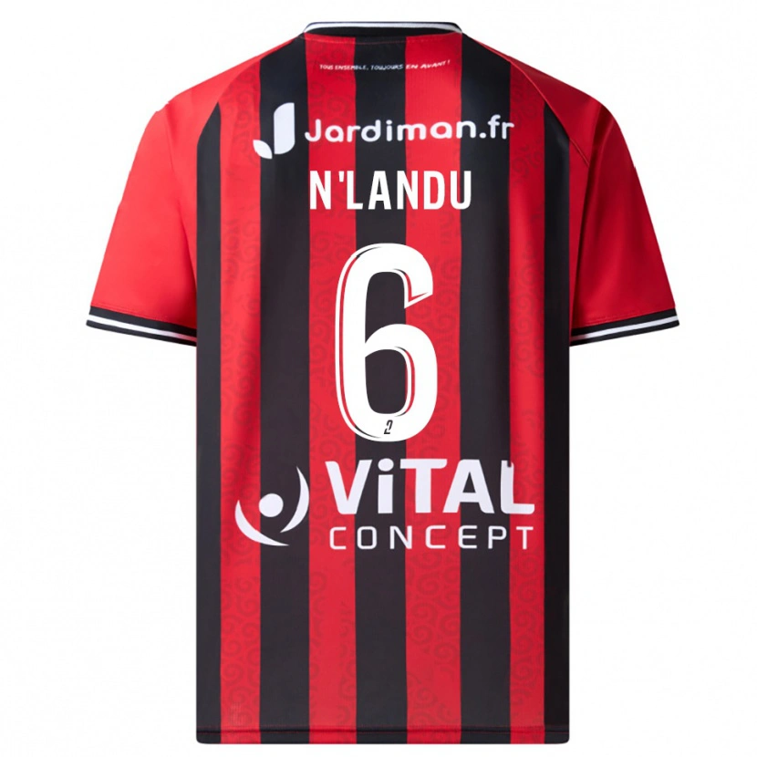 Danxen Män Darly N'landu #6 Röd Svart Hemmatröja Matchtröjor 2025/26 Tröjor T-Tröja